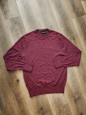 Bonobos Wool Men's Large Slim sweater Red Longsleeve stretch